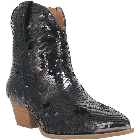 Dingo Womens Bling Thing Bootie Black Fabric Cowboy Boots