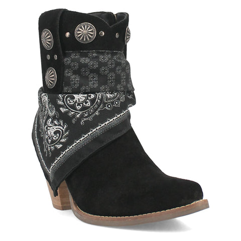 Dingo Womens Bandida Black Suede Fashion Boots