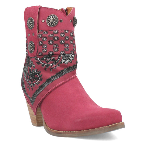 Dingo Womens Bandida Fuchsia Suede Fashion Boots