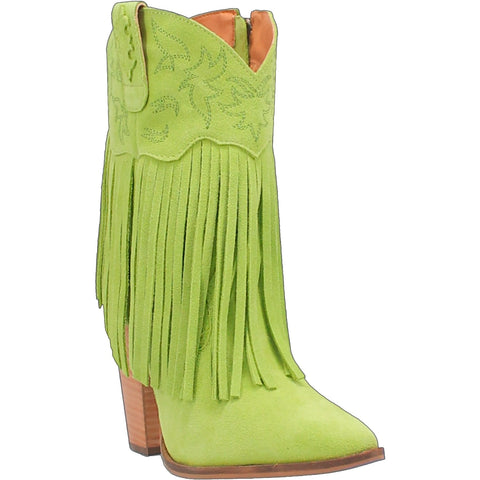 Dingo Womens Crazy Train Lime Suede Fashion Boots