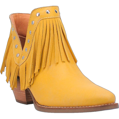 Dingo Womens Fine N Dandy Bootie Yellow Leather Fashion Boots