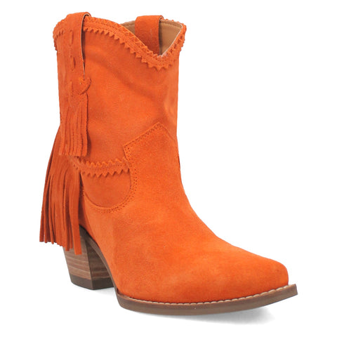 Dingo Womens Fandango Bootie Orange Leather Fashion Boots