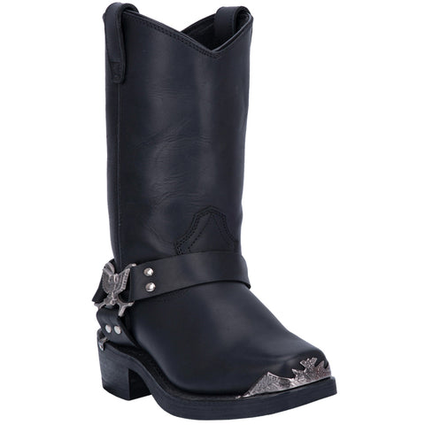 Dingo Mens Chopper Motorcycle Boots Leather Black 11 D