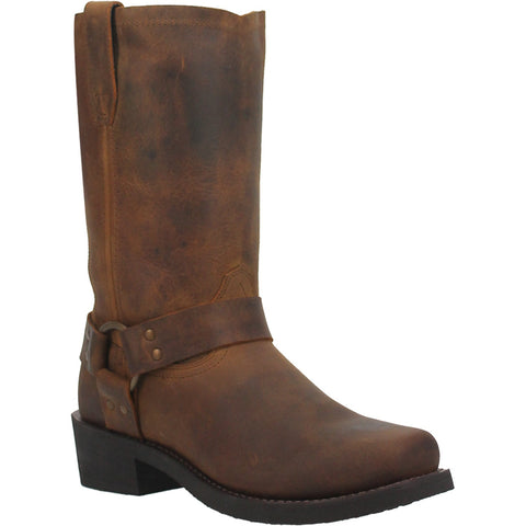 Dingo Mens Dean Harness Cowboy Boots Leather Dark Brown 14 D
