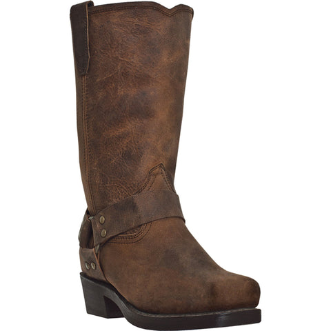 Dingo Mens Dark Brown Leather Dean 11in Harness Cowboy Boots 10 EW