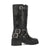 Dingo Womens Blacklist Stars Black Leather Motorcycle Boots 8.5 M