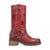 Dingo Womens Blacklist Stars Wine Leather Motorcycle Boots 8 M