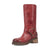 Dingo Womens Blacklist Stars Wine Leather Motorcycle Boots