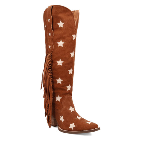 Dingo Womens Super Star Camel Suede Cowboy Boots 8.5 M