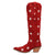 Dingo Womens Super Star Red Suede Cowboy Boots