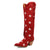 Dingo Womens Super Star Red Suede Cowboy Boots