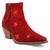 Dingo Womens Little Starie Red Suede Ankle Boots