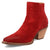 Dingo Womens Little Starie Red Suede Ankle Boots