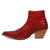 Dingo Womens Rickieie Red Leather Ankle Boots 7 M
