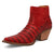 Dingo Womens Rickieie Red Leather Ankle Boots