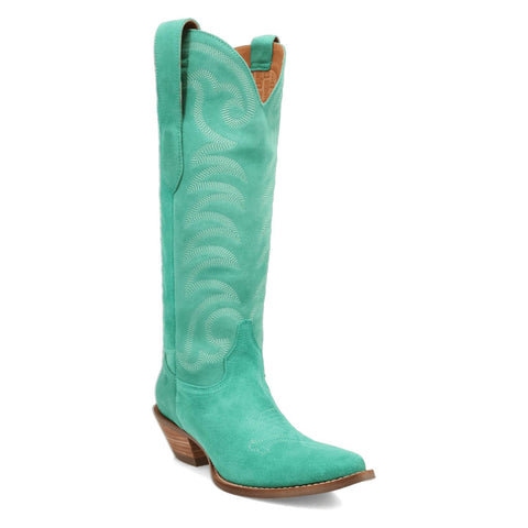 Dingo Womens Movin On Green Suede Cowboy Boots 8.5 M