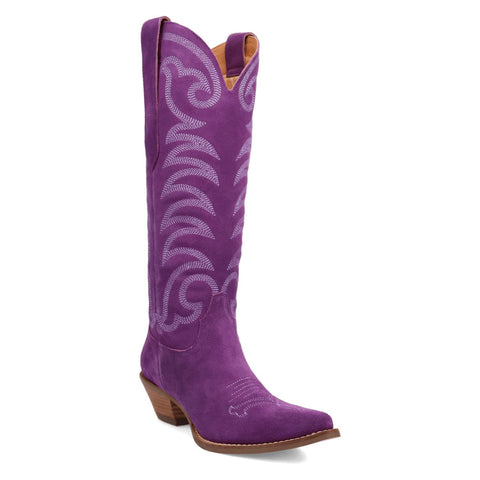 Dingo Womens Movin On Purple Suede Cowboy Boots 8.5 M