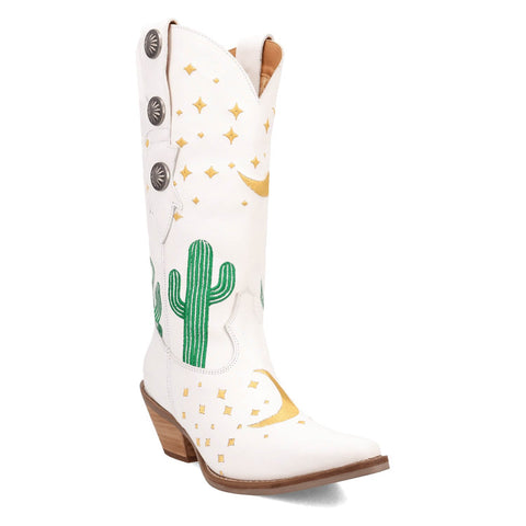 Dingo Womens Pachita Cactus White Leather 11in Fashion Boots