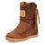 Dingo Womens Montauk Brown Leather 9in Moccasin Fashion Boots