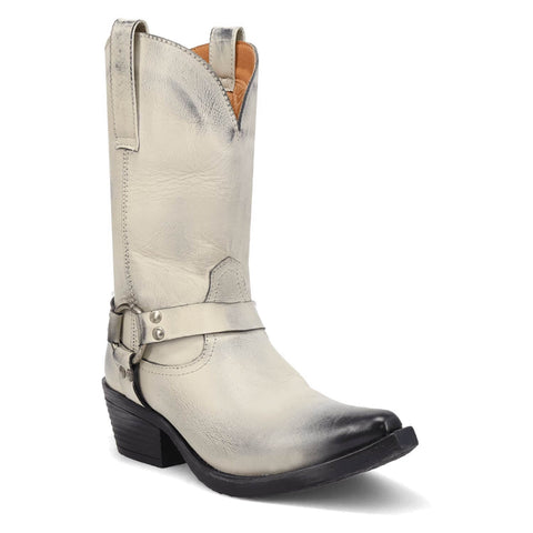 Dingo Womens Ride A Way White Leather Harness Cowboy Boots