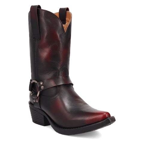Dingo Womens Ride A Way Wine Leather Harness Cowboy Boots 11 M