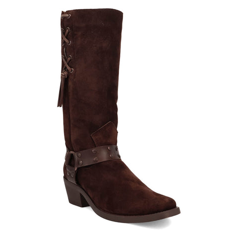 Dingo Mens Bronco Brown Suede 15in Harness Cowboy Boots