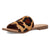 Dingo Womens Tabby Leopard Hair-on-Hide Slide Sandals Shoes