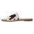 Dingo Womens Tabby Cow Print Hair-on-Hide Slide Sandals Shoes