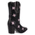 Dingo Womens Starburst Black Leather 9in Cowboy Boots
