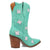 Dingo Womens Starburst Green Leather 9in Cowboy Boots