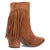 Dingo Womens Wild Sage Camel Suede 7in Ankle Boots