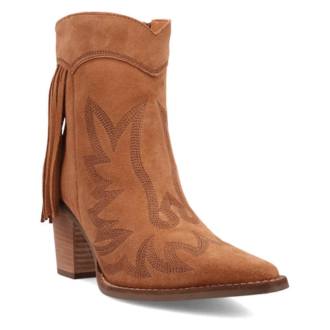 Dingo Womens Wild Sage Camel Suede 7in Ankle Boots