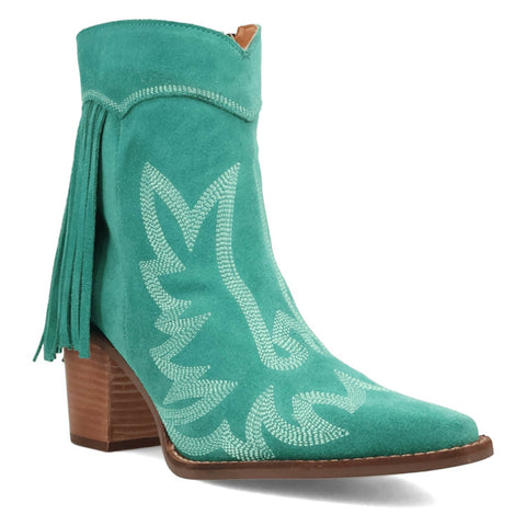 Dingo Womens Wild Sage Green Suede 7in Ankle Boots