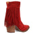 Dingo Womens Wild Sage Red Suede 7in Ankle Boots