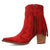 Dingo Womens Wild Sage Red Suede 7in Ankle Boots