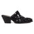 Dingo Womens Cash Cow Black Hair-on-Hide 2.5in Heel Mules Shoes