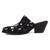 Dingo Womens Cash Cow Black Hair-on-Hide 2.5in Heel Mules Shoes
