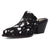 Dingo Womens Cash Cow Black Hair-on-Hide 2.5in Heel Mules Shoes