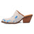 Dingo Womens Cash Cow Blue Hair-on-Hide 2.5in Heel Mules Shoes