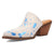 Dingo Womens Cash Cow Blue Hair-on-Hide 2.5in Heel Mules Shoes