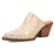 Dingo Womens Cash Cow Gold Hair-on-Hide 2.5in Heel Mules Shoes