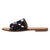 Dingo Womens Moo Moo Black Hair-on-Hide Sandals Shoes
