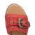 Dingo Womens Lariat Red Leather Buckle Sandals Shoes