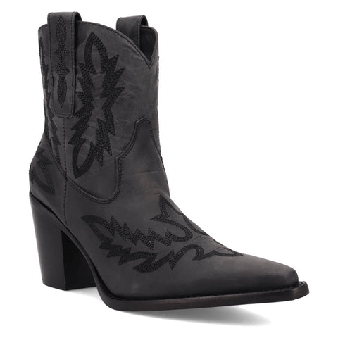 Dingo Womens Rocky Top Black Leather 7in Cowboy Boots