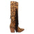Dingo Womens Twister Leopard Suede 16in Fringe Cowboy Boots