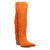 Dingo Womens Twister Orange Suede 16in Fringe Cowboy Boots