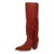 Dingo Womens Twister Red Suede 16in Fringe Cowboy Boots
