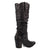 Dingo Womens Grit N Grace Black Leather 16in Stud Fashion Boots