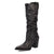 Dingo Womens Grit N Grace Black Leather 16in Stud Fashion Boots