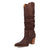 Dingo Womens Grit N Grace Brown Leather 16in Stud Fashion Boots
